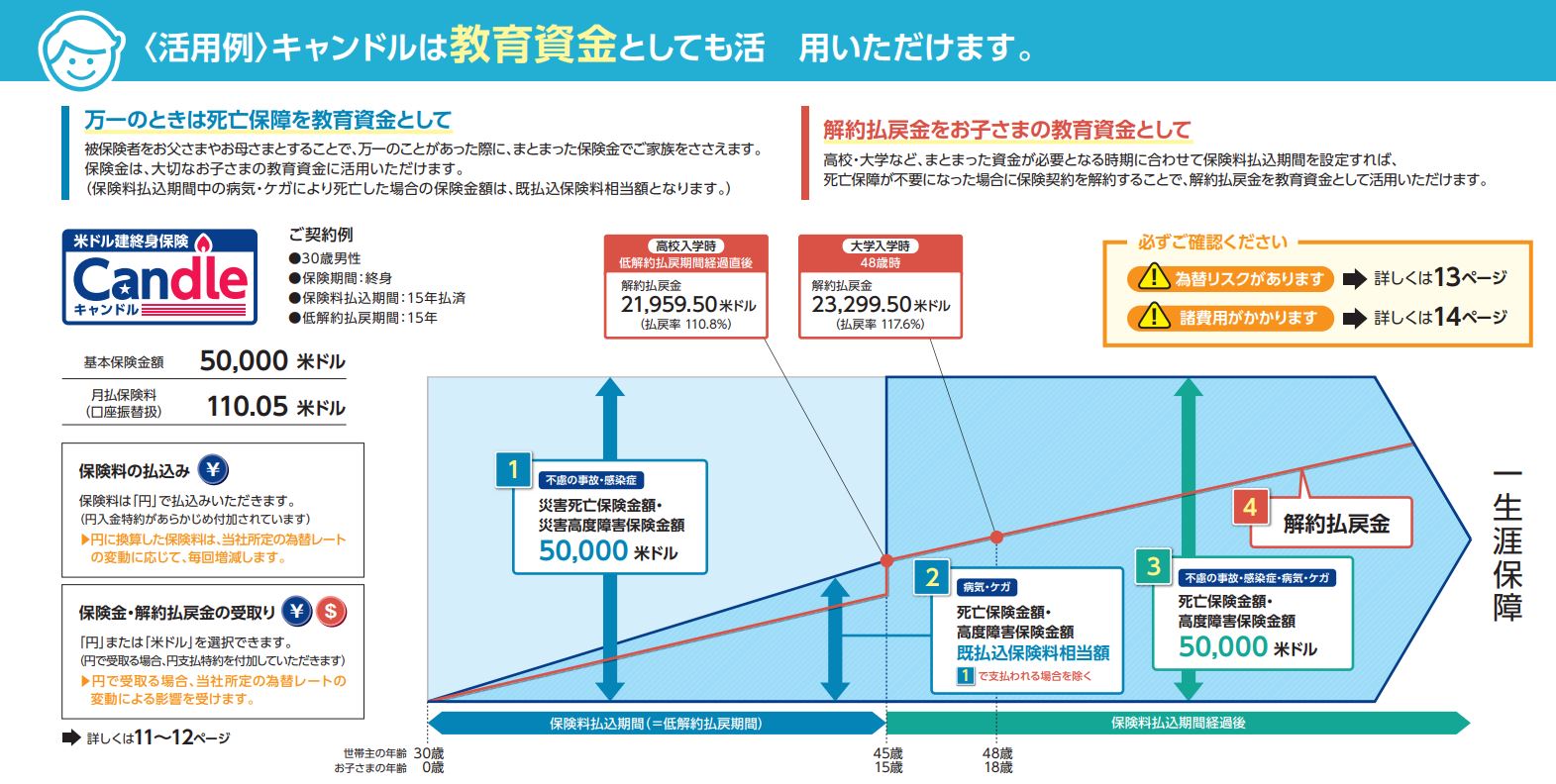 オリックス生命の米ドル建終身保険Candle（キャンドル）の口コミと評判を徹底検証！ 小学生にも分かる投資の授業